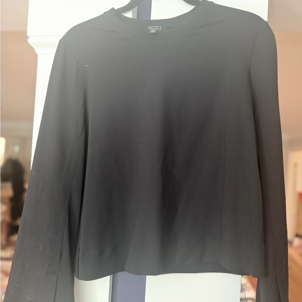 AYR Black Long-Sleeve Crewneck Top